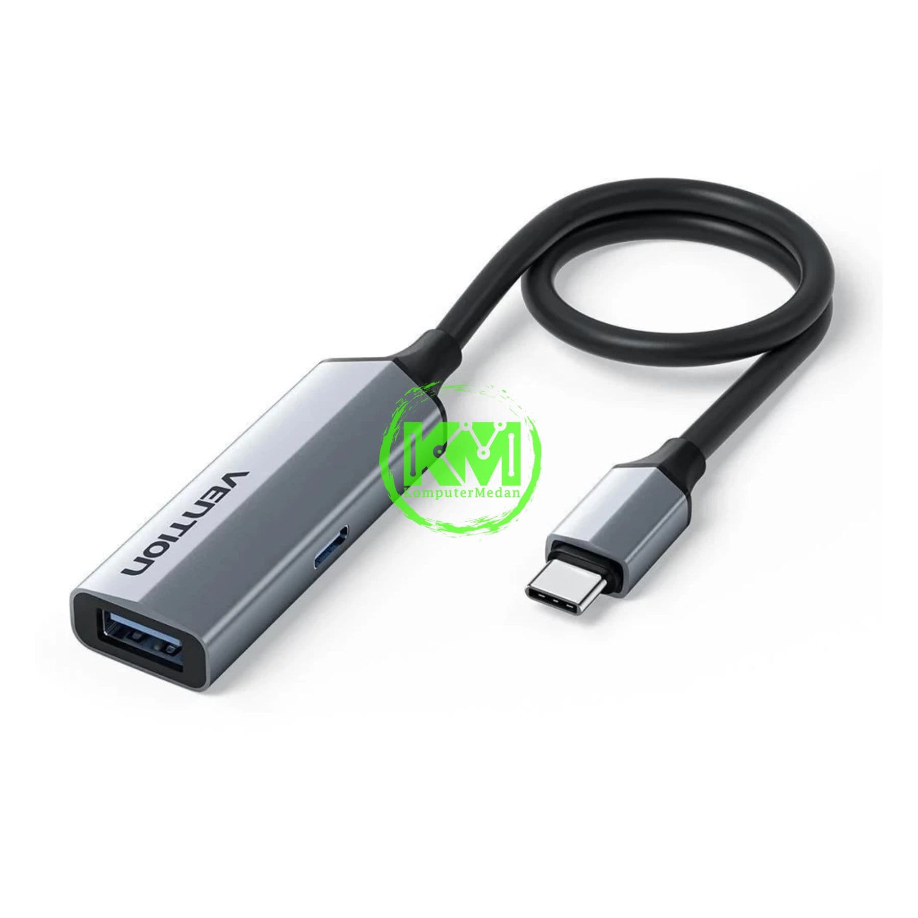 VENTION USB-C MALE TO A FEMALE + PD POWER ADAPTER ALUMINUM ALLOY GRAY 0.15M (CCAHB) - NP - Image 1