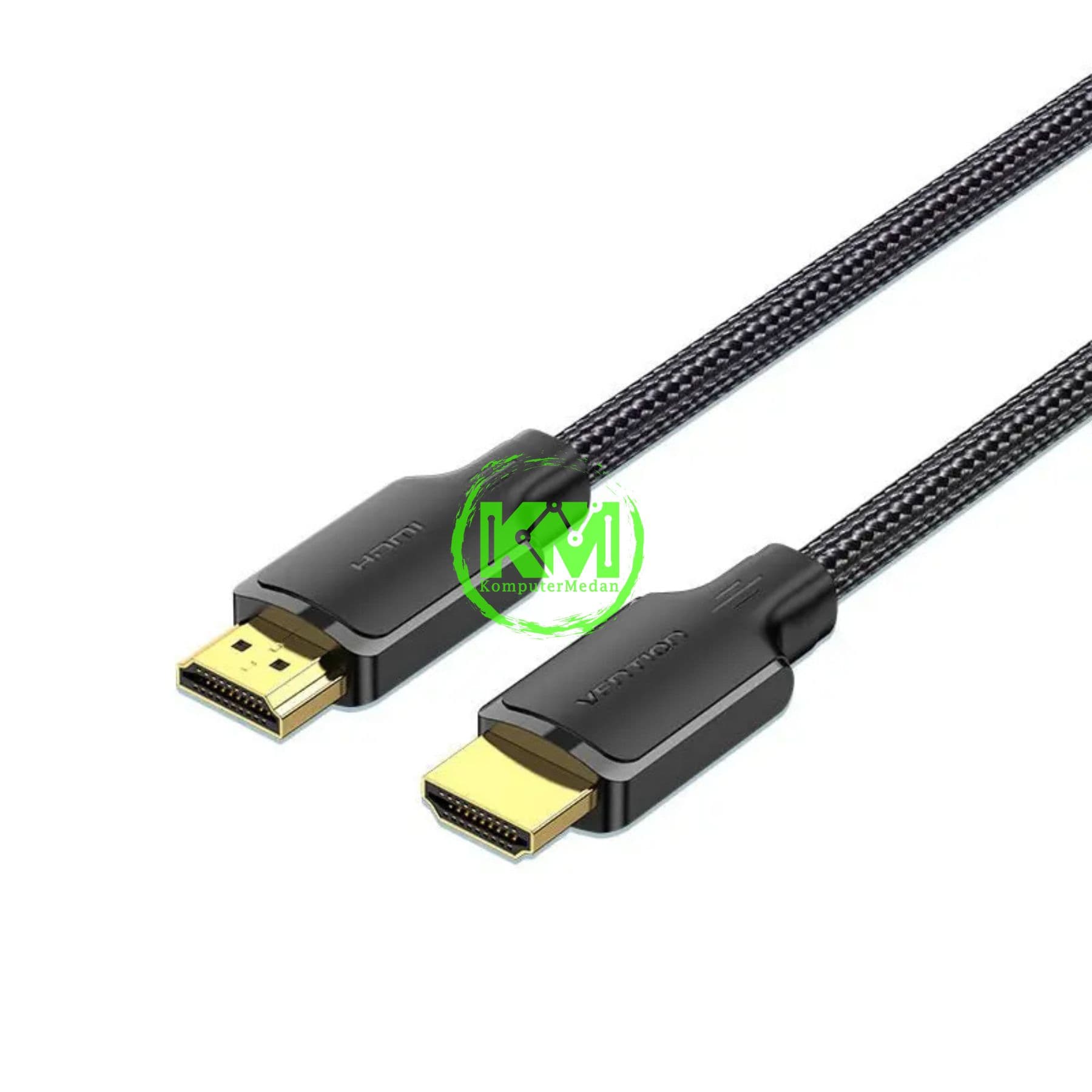 VENTION COTTON BRAIDED 4K HDMI MALE TO MALE CABLE 10M BLACK (ALLBL) - Image 1
