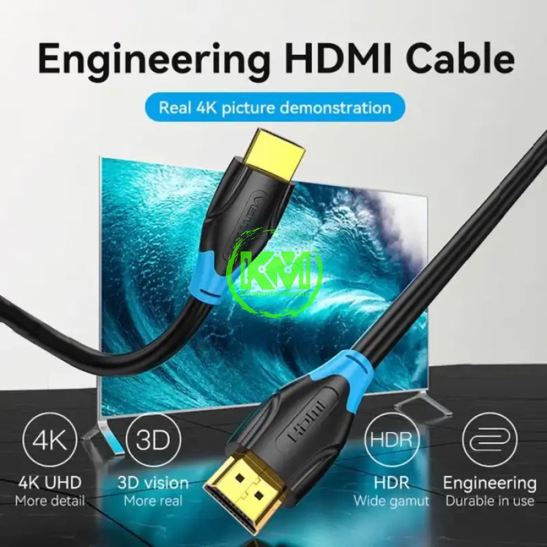 VENTION HDMI CABLE 3M BLACK (AACBI) - Image 3