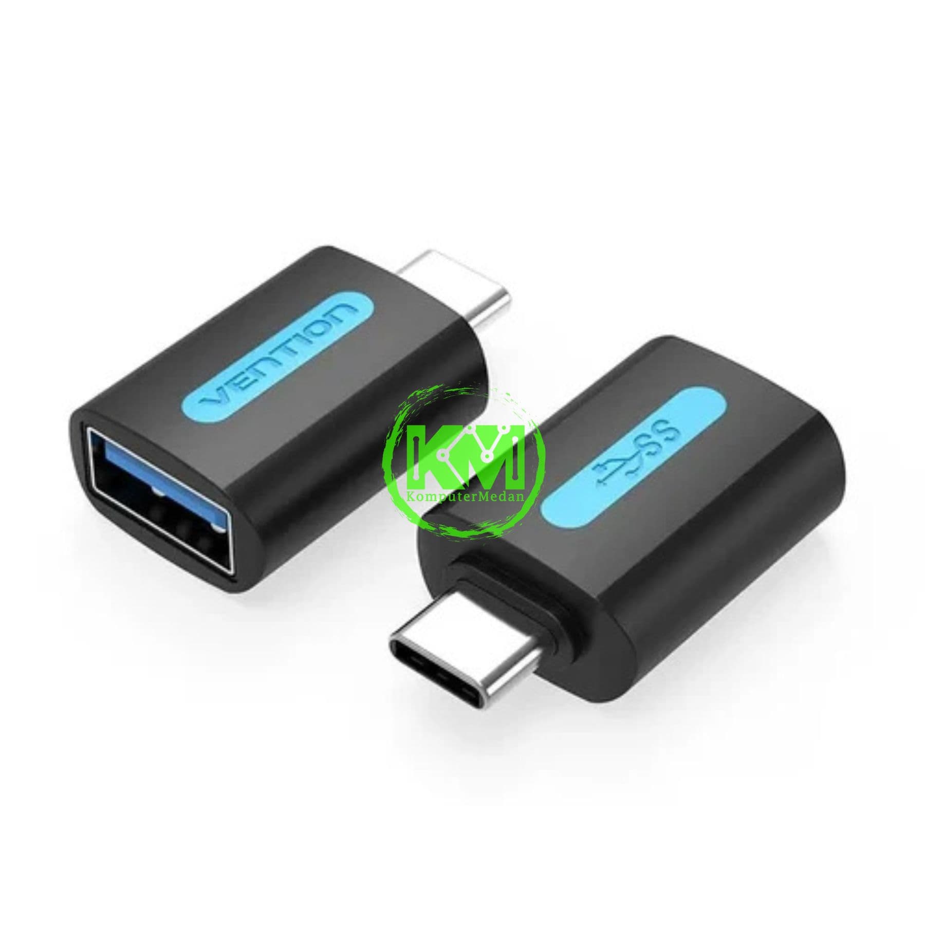 VENTION USB-C MALE TO USB 3.0 FEMALE OTG ADAPTER BLACK PVC TYPE (CDUB0) - NP