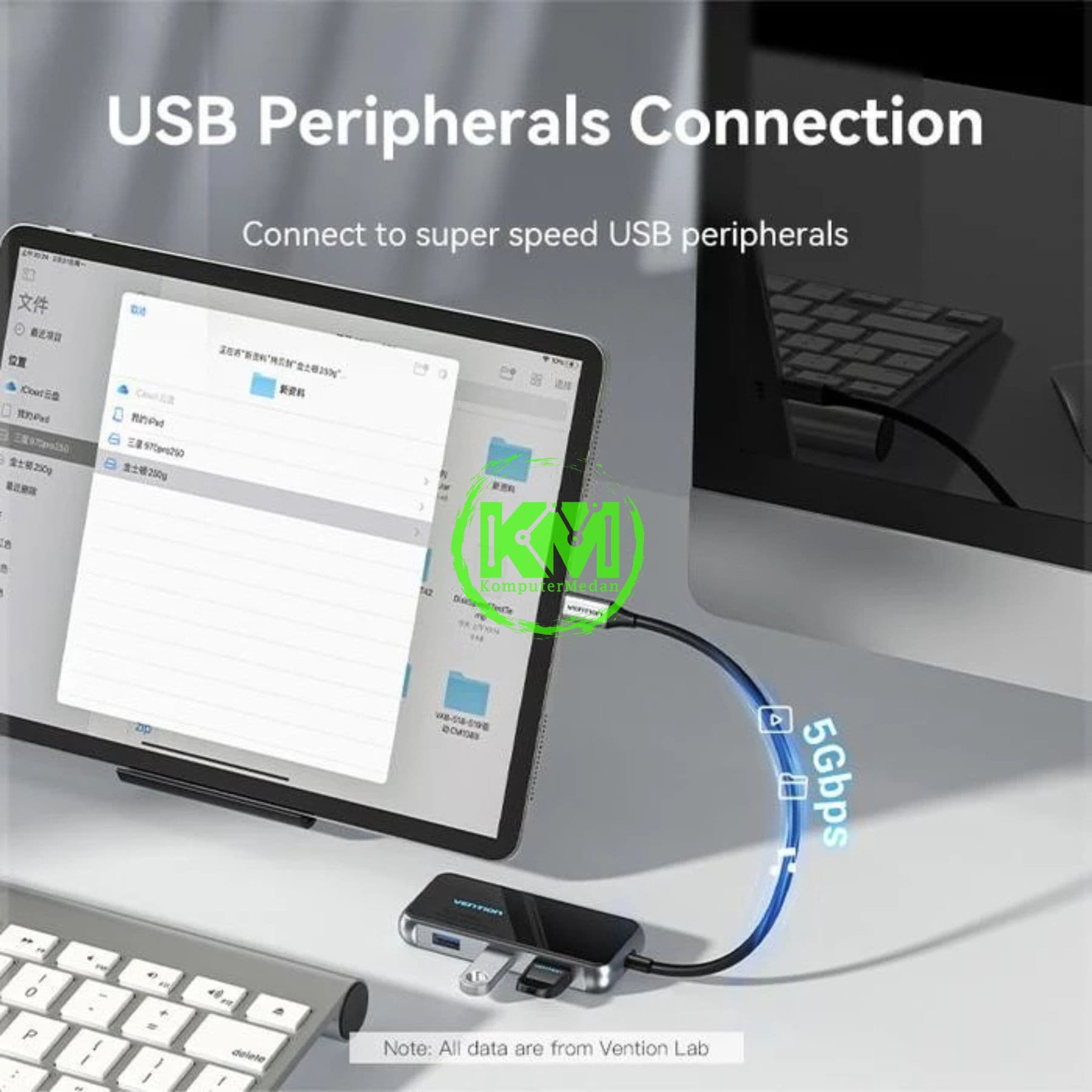 VENTION 7 IN 1 HUB USB-C TO HDMI/USB 3.0X3/SD/TF/PD DOCKING STATION 0.15M GRAY MIRRORED SURFACE TYPE (TFMHB) - NP - Image 4