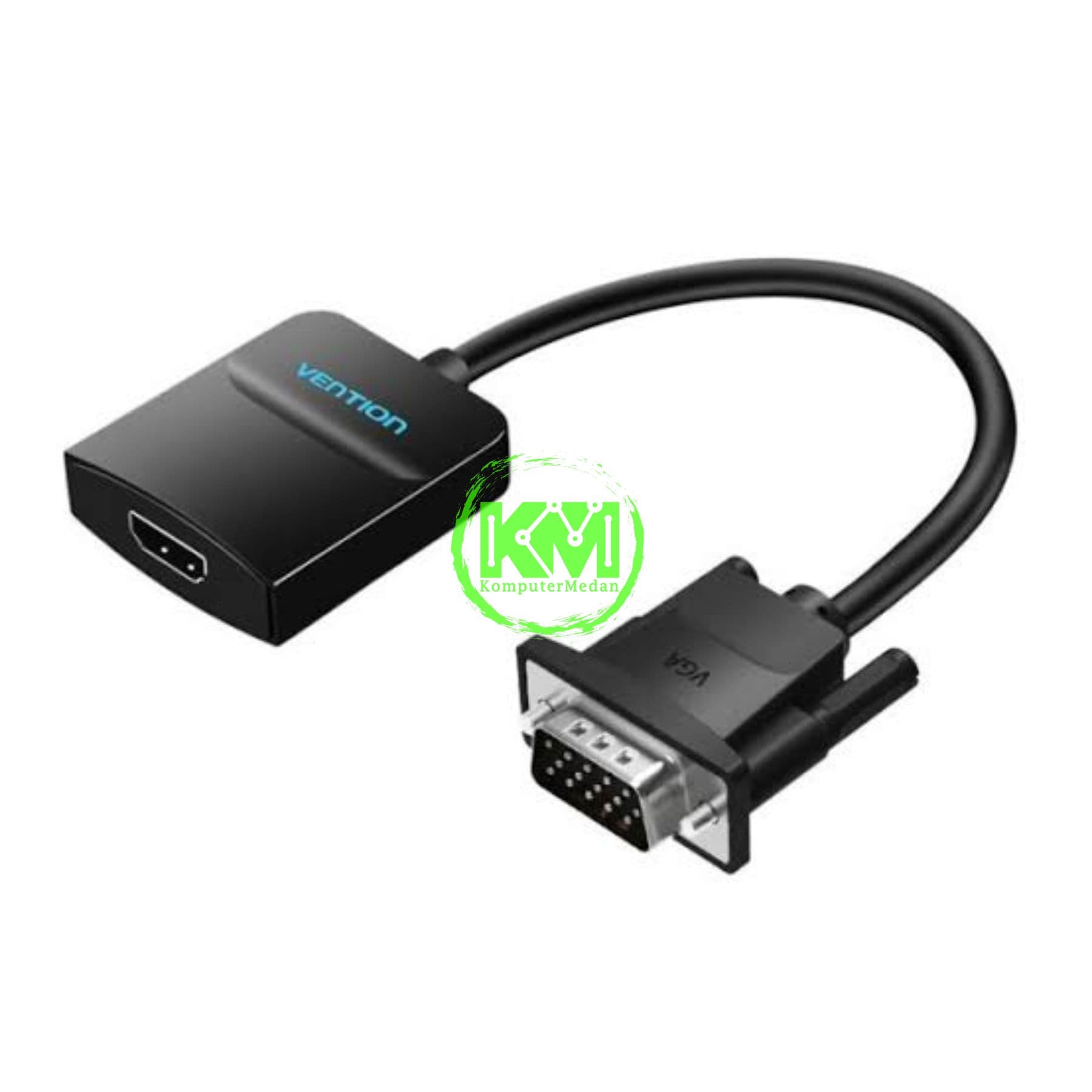 VENTION VGA TO HDMI CONVERTER WITH FEMALE MICRO USB AND AUDIO PORT 0.15M BLACK (ACNBB)