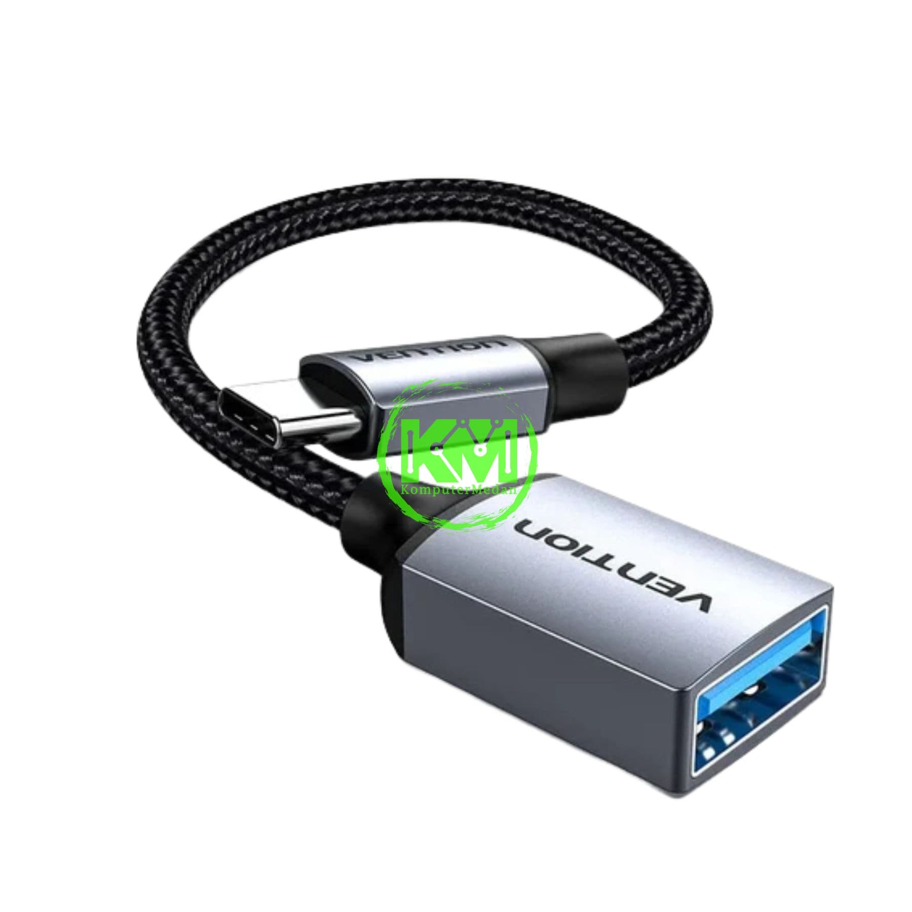 VENTION USB 3.0 C MALE TO A FEMALE OTG CABLE 0.15M GRAY ALUMINUM ALLOY TYPE (CCXHB) - Image 2