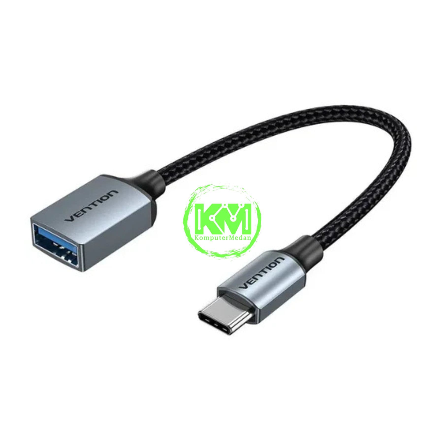 VENTION USB 3.0 C MALE TO A FEMALE OTG CABLE 0.15M GRAY ALUMINUM ALLOY TYPE (CCXHB) - Image 1