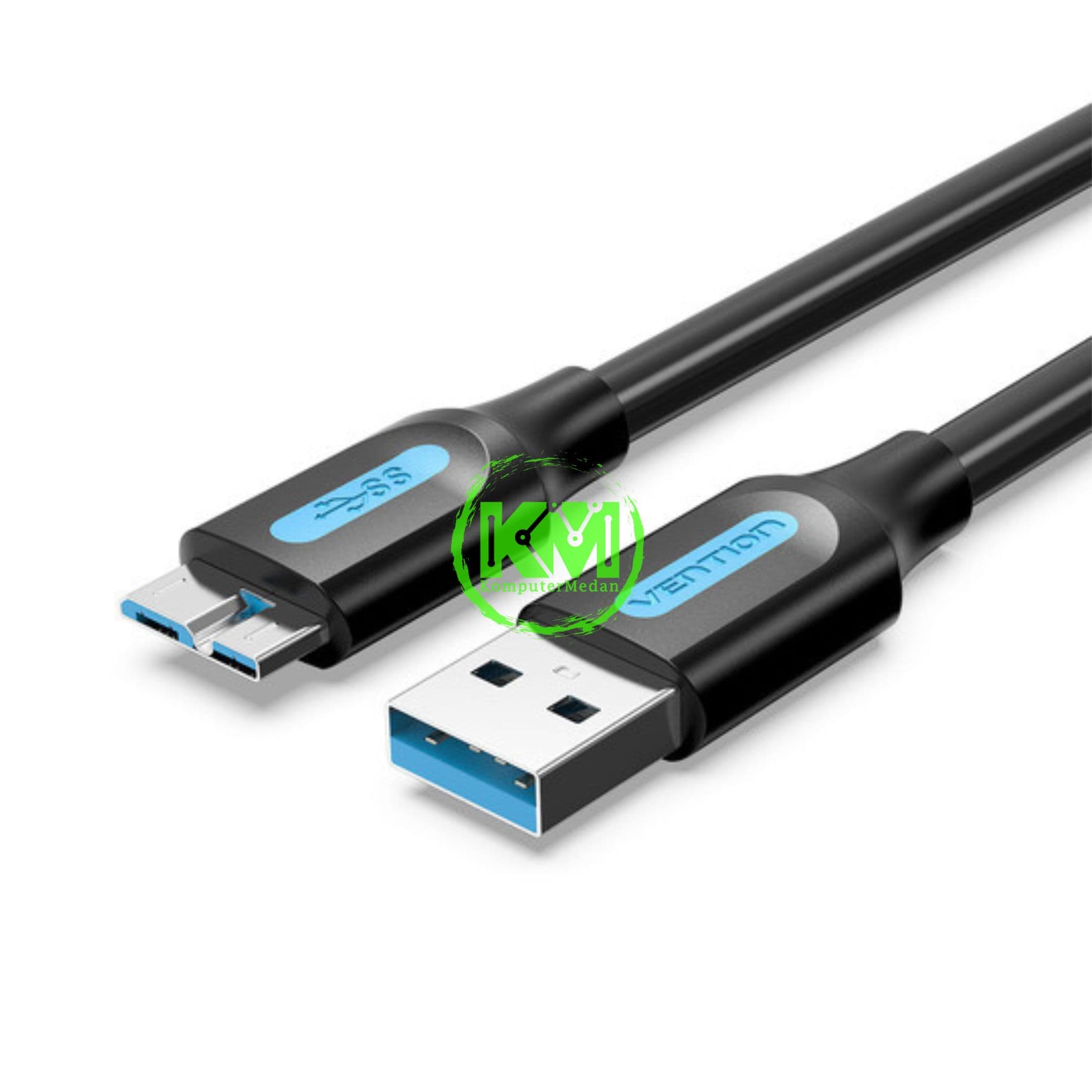 VENTION USB 3.0 A MALE TO MICRO-B MALE CABLE 2M BLACK PVC TYPE (COPBH)