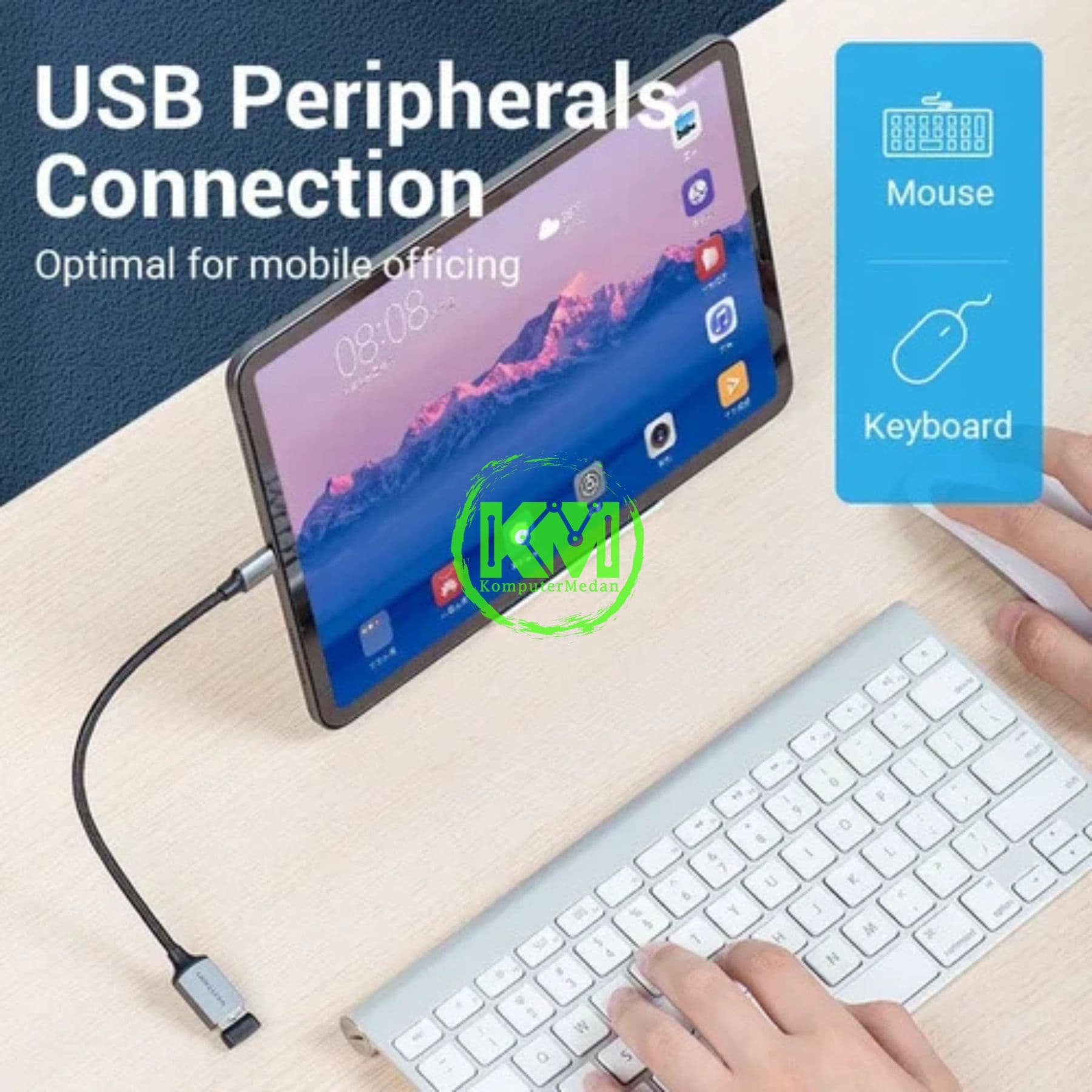 VENTION USB 3.0 C MALE TO A FEMALE OTG CABLE 0.15M GRAY ALUMINUM ALLOY TYPE (CCXHB) - Image 4