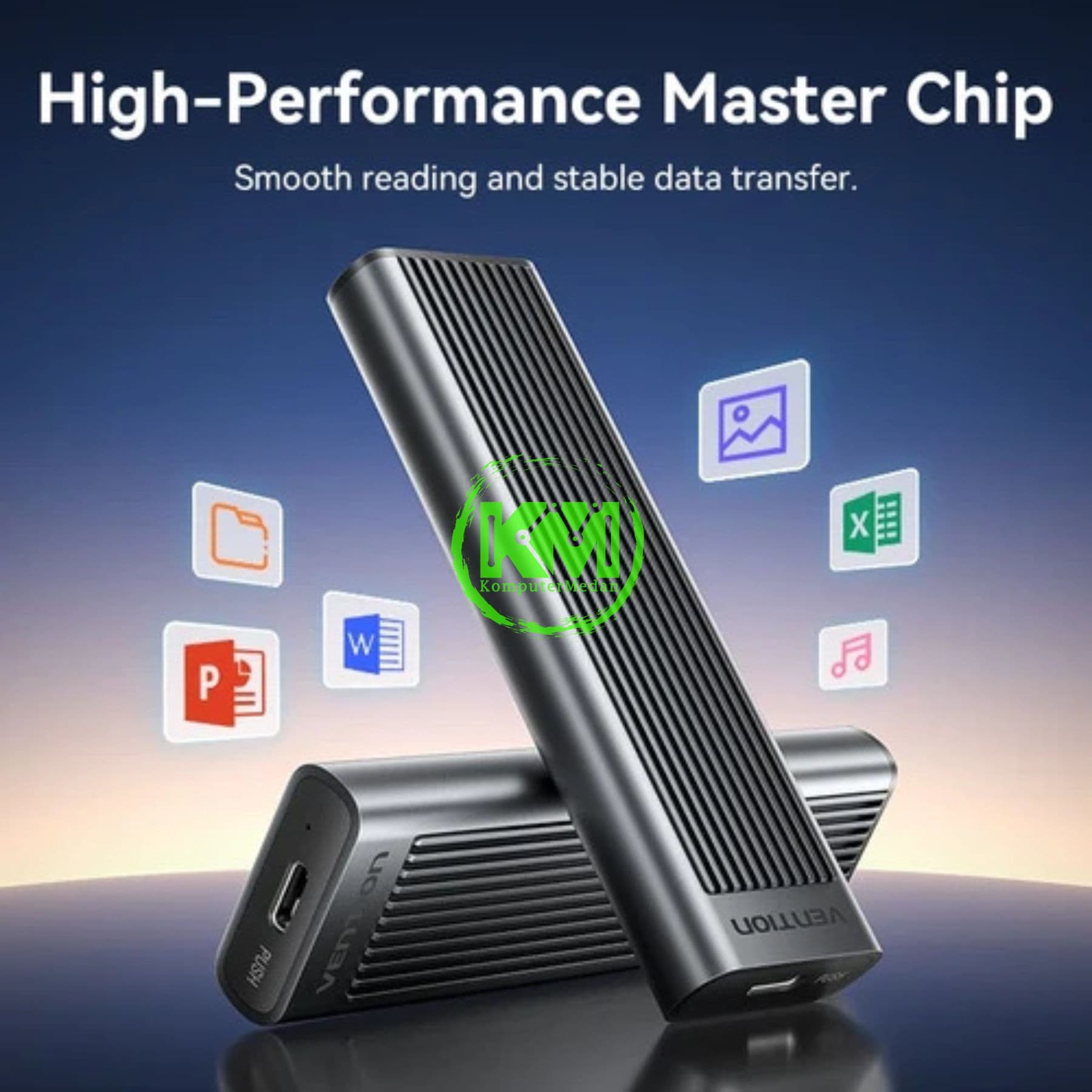 VENTION M.2 NVME & SATA SSD ENCLOSURE (USB 3.2 GEN 2-C) WITH HEAT SINK GRAY ALUMINUM ALLOY TYPE (KPLH0) - Image 6