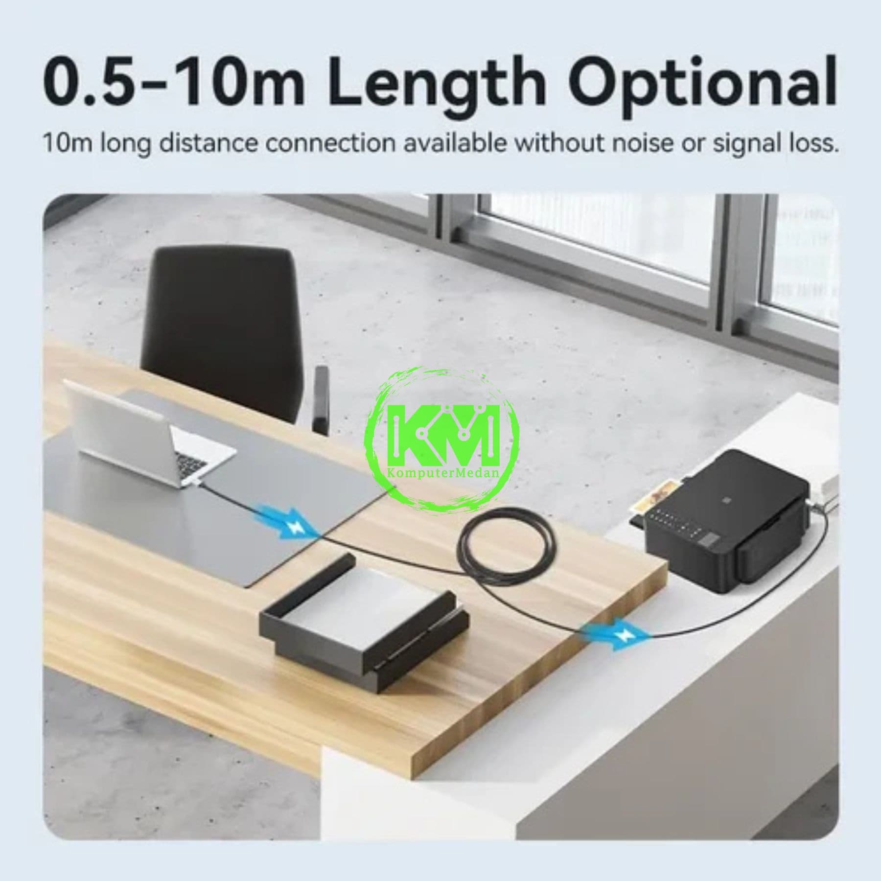 VENTION COTTON BRAIDED USB 2.0 A MALE TO B MALE PRINTER CABLE 5M GRAY ALUMINUM ALLOY TYPE (CTTHJ) - Image 4