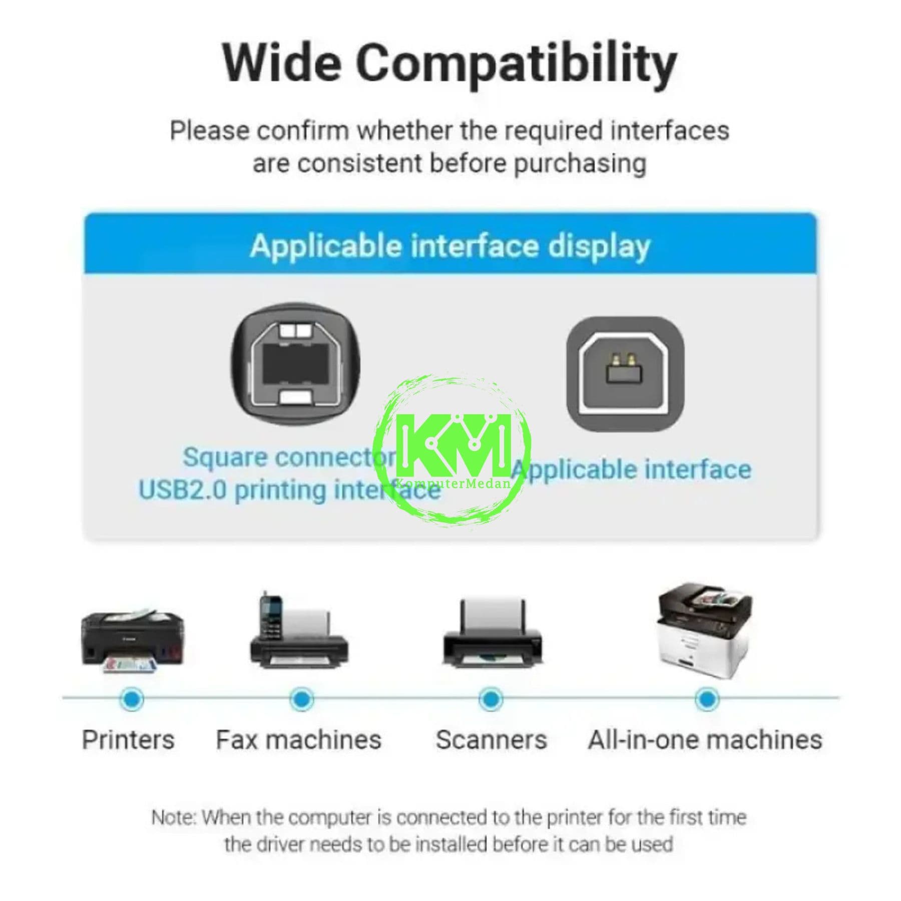 VENTION USB 2.0 A MALE TO B MALE PRINTER CABLE 5M BLACK PVC TYPE (COQBJ) - Image 4