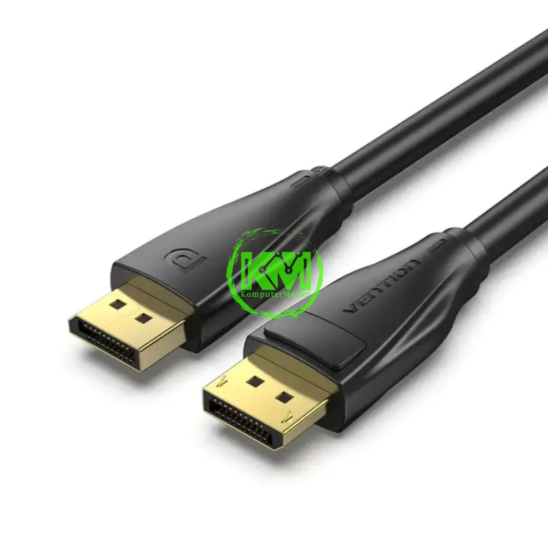 VENTION COTTON BRAIDED DP MALE TO MALE 8K CABLE 1.5M BLACK (HCCBG)