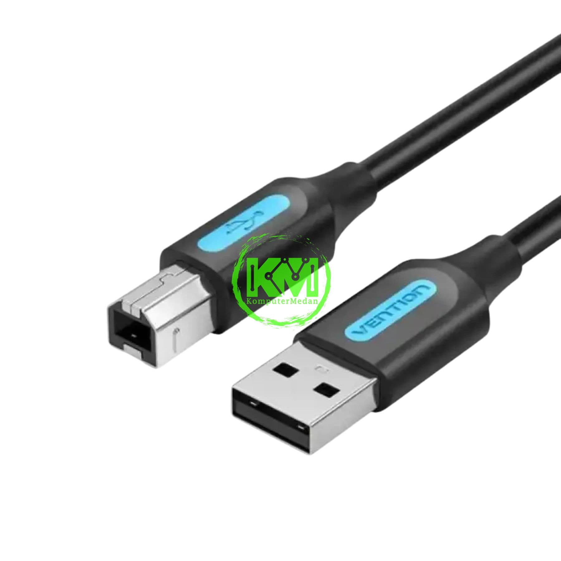 VENTION USB 2.0 A MALE TO B MALE PRINTER CABLE 5M BLACK PVC TYPE (COQBJ) - Image 1