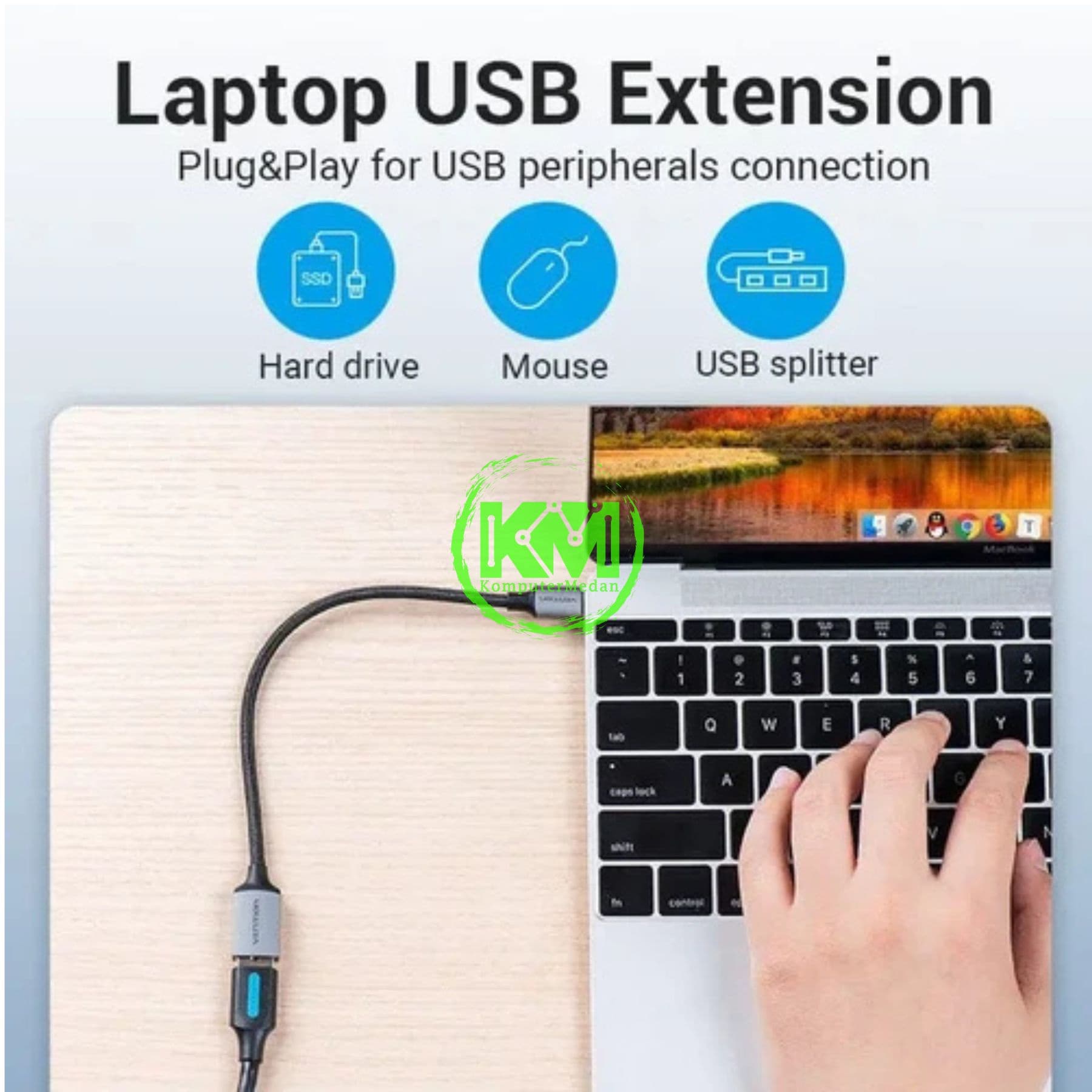 VENTION USB 3.0 C MALE TO A FEMALE OTG CABLE 0.15M GRAY ALUMINUM ALLOY TYPE (CCXHB) - Image 5