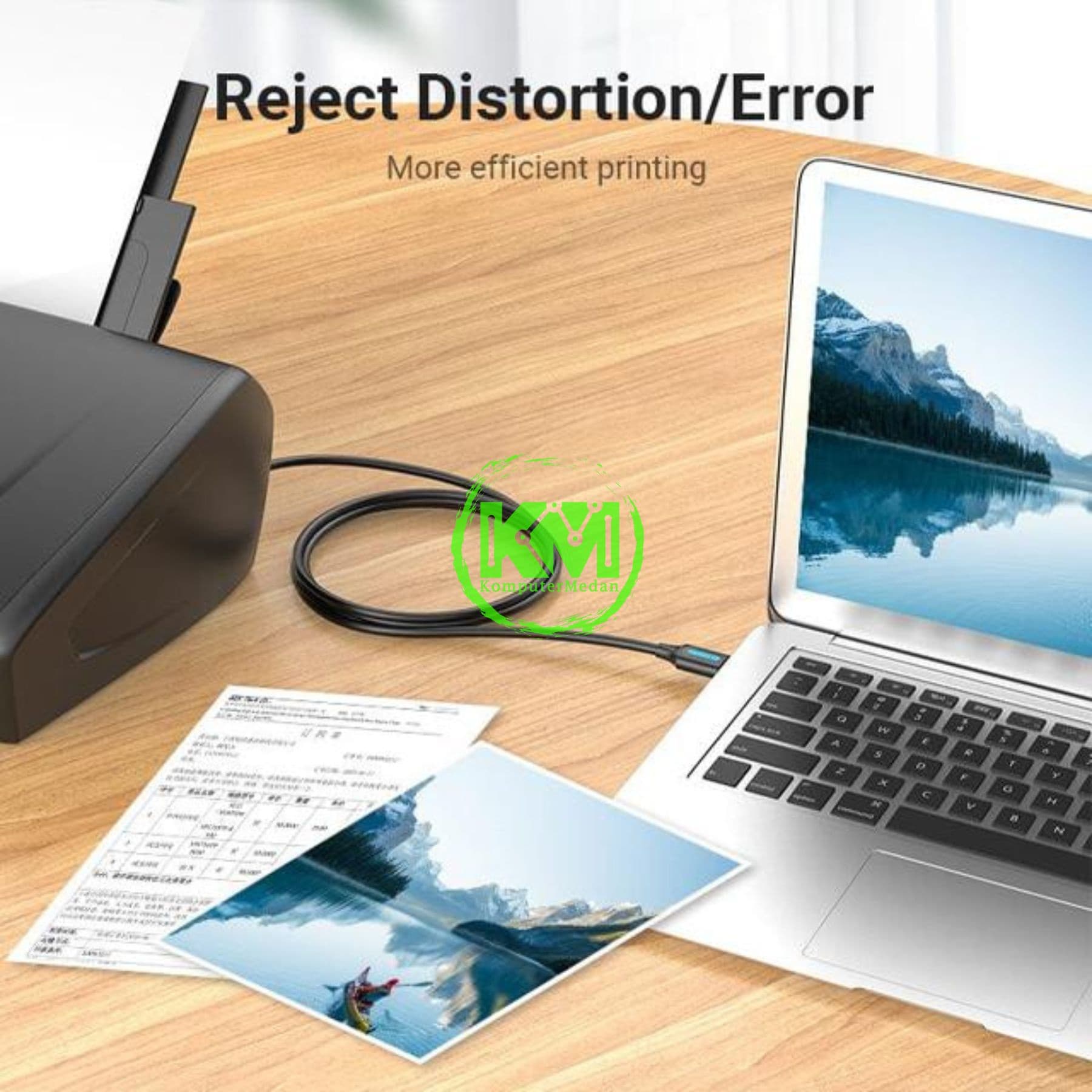 VENTION USB 2.0 A MALE TO B MALE PRINTER CABLE 1.5M BLACK PVC TYPE (COQBG) - Image 2