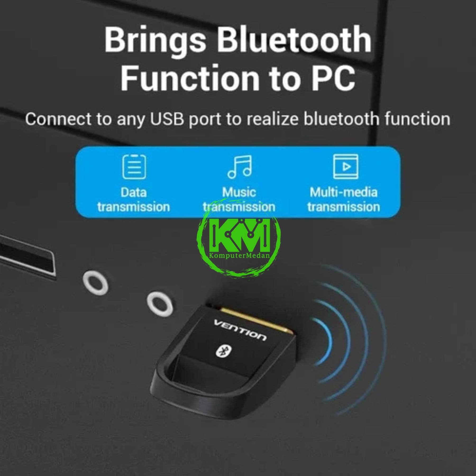 VENTION USB BLUETOOTH 5.0 ADAPTER BLACK (CDSB0) - Image 3
