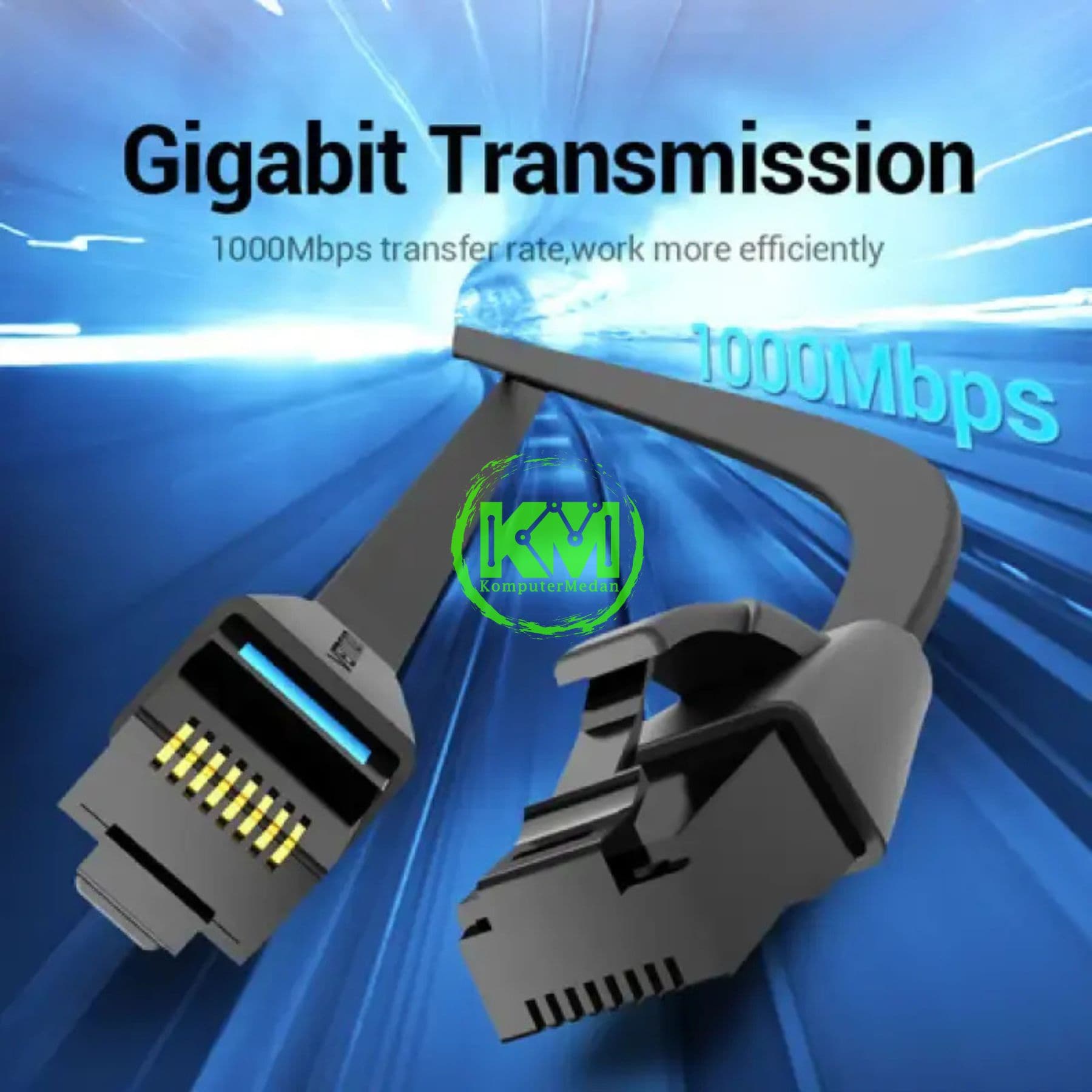 VENTION FLAT CAT.6 UTP PATCH CABLE 1.5M BLACK (IBJBG) - Image 3