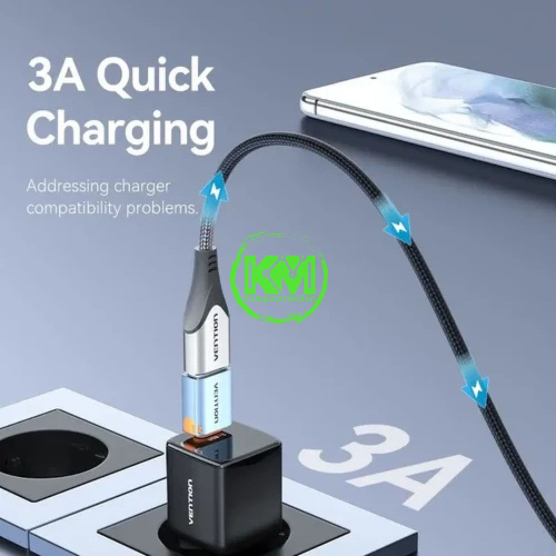 VENTION USB 3.1 TYPE-C MALE TO USB FEMALE OTG ADAPTER WITH LANYARD GRAY ALUMINUM ALLOY TYPE (CUBH0) - Image 4