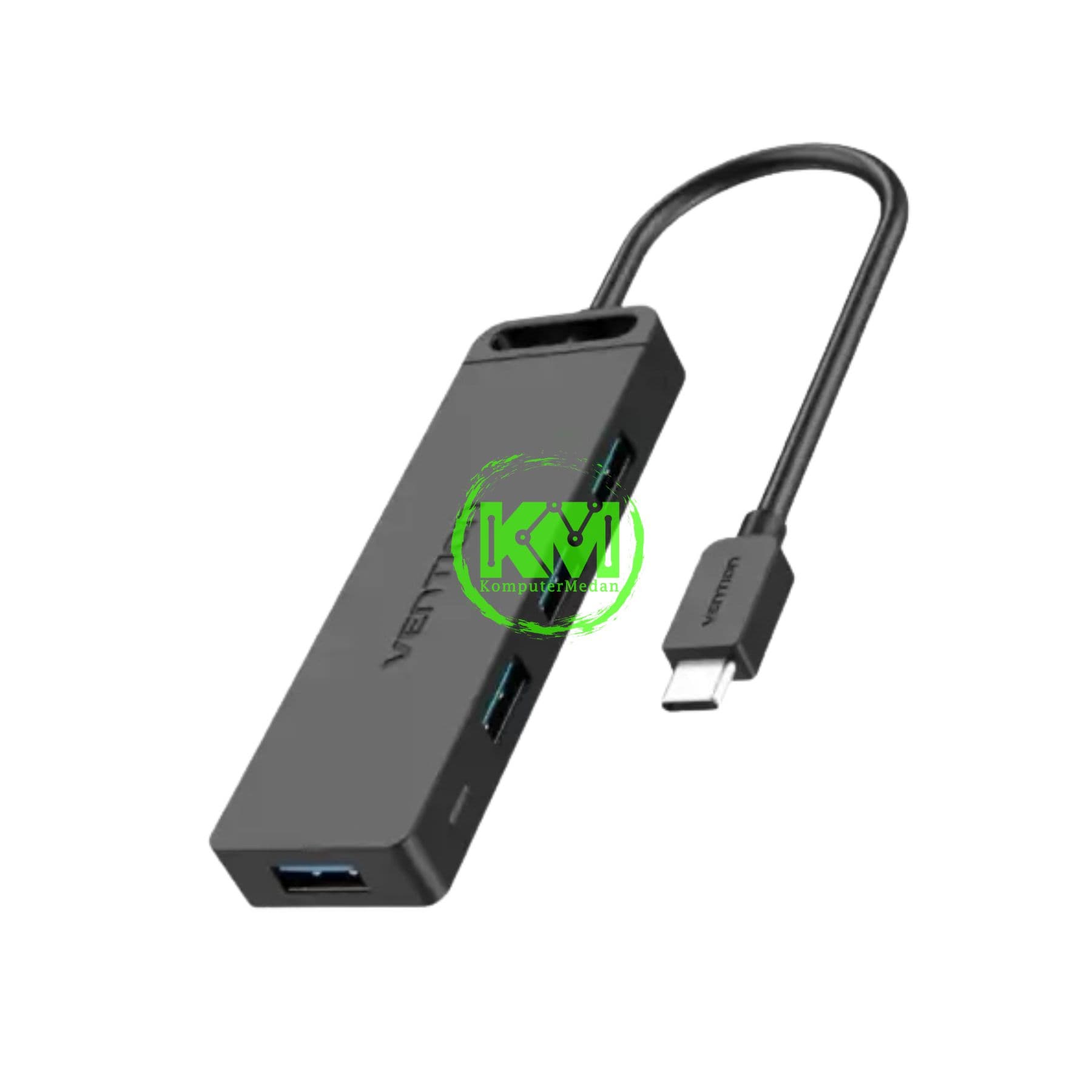 VENTION 4-PORT USB 3.0 HUB WITH POWER SUPPLY 0.15M BLACK (CHLBB-SCB)