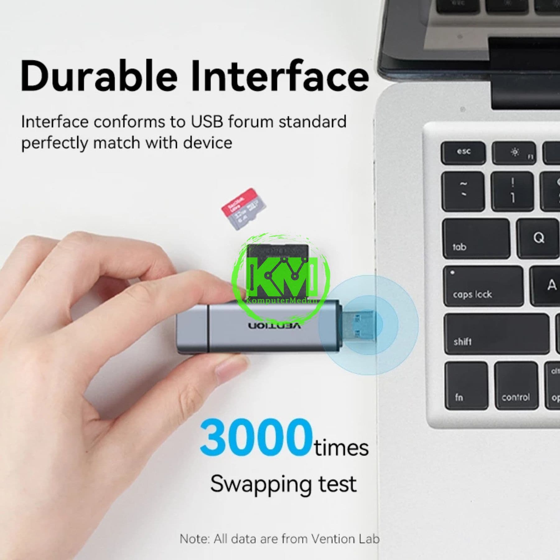 VENTION 2-IN-1 USB 3.0 A+C CARD READER (SD+TF) GRAY DUAL DRIVE (CLLH0) - Image 4