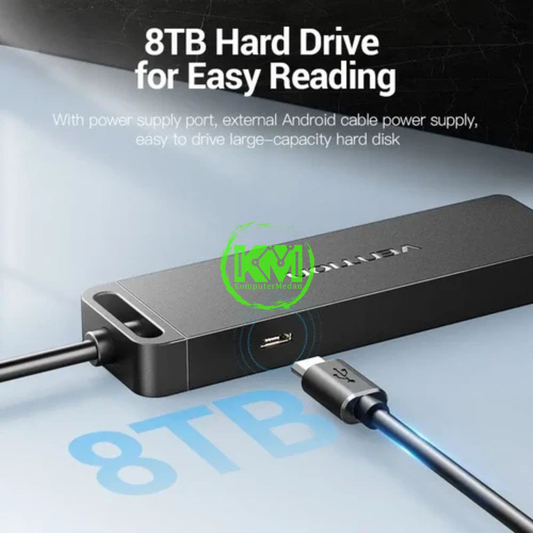 VENTION 4-PORT USB 2.0 HUB WITH POWER SUPPLY 0.15M BLACK (CHMBB) - Image 5