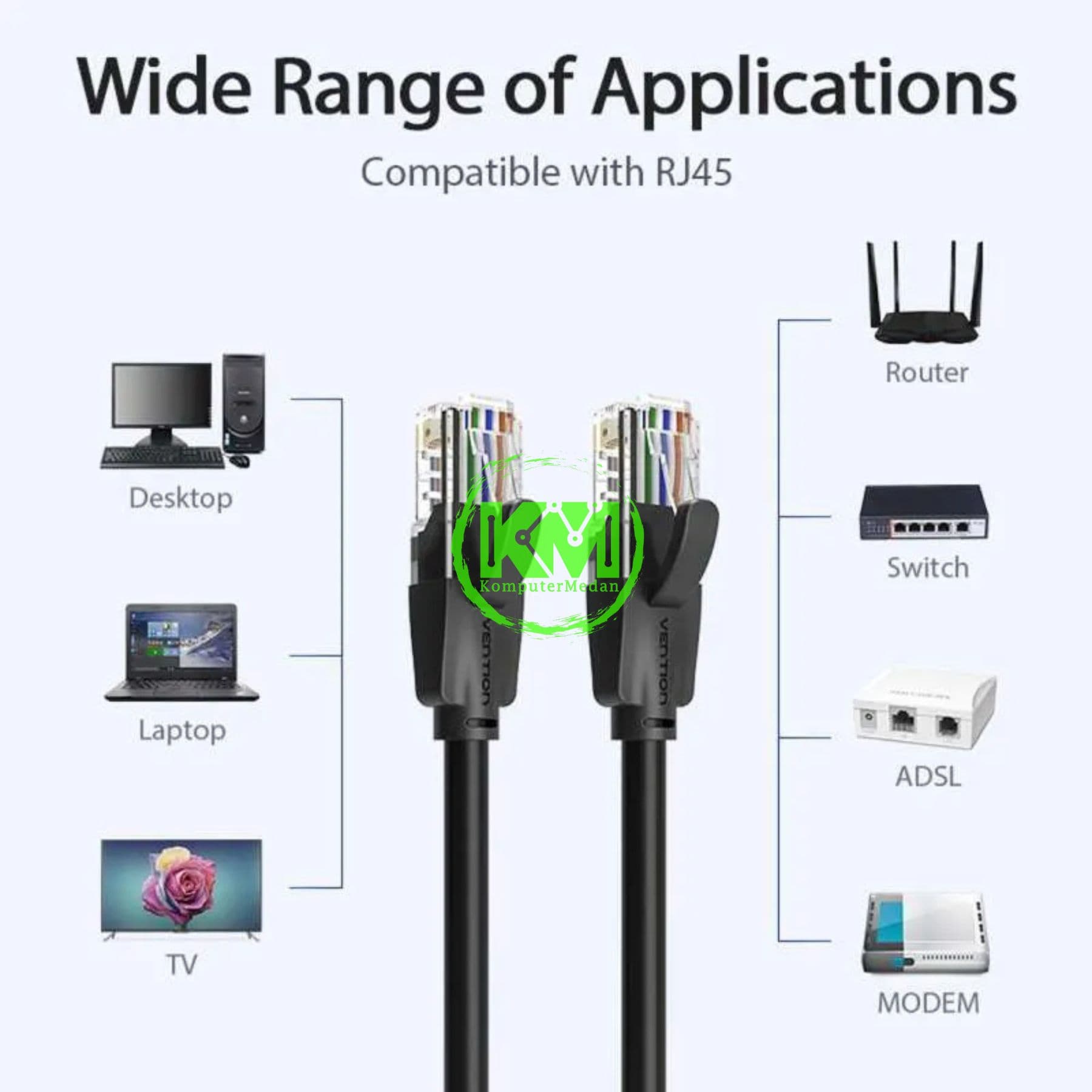 VENTION CAT.6 UTP PATCH CABLE 3M BLACK (IBEBI) - Image 4