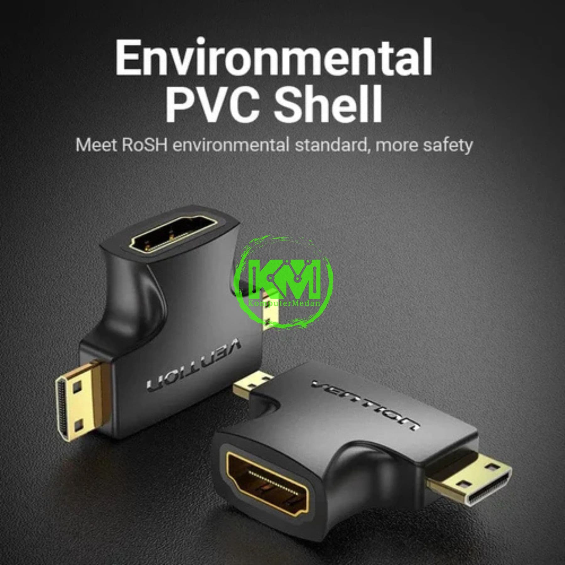 VENTION 2 IN 1 MINI HDMI AND MICRO HDMI MALE TO HDMI FEMALE ADAPTER BLACK (AGFB0) - Image 2