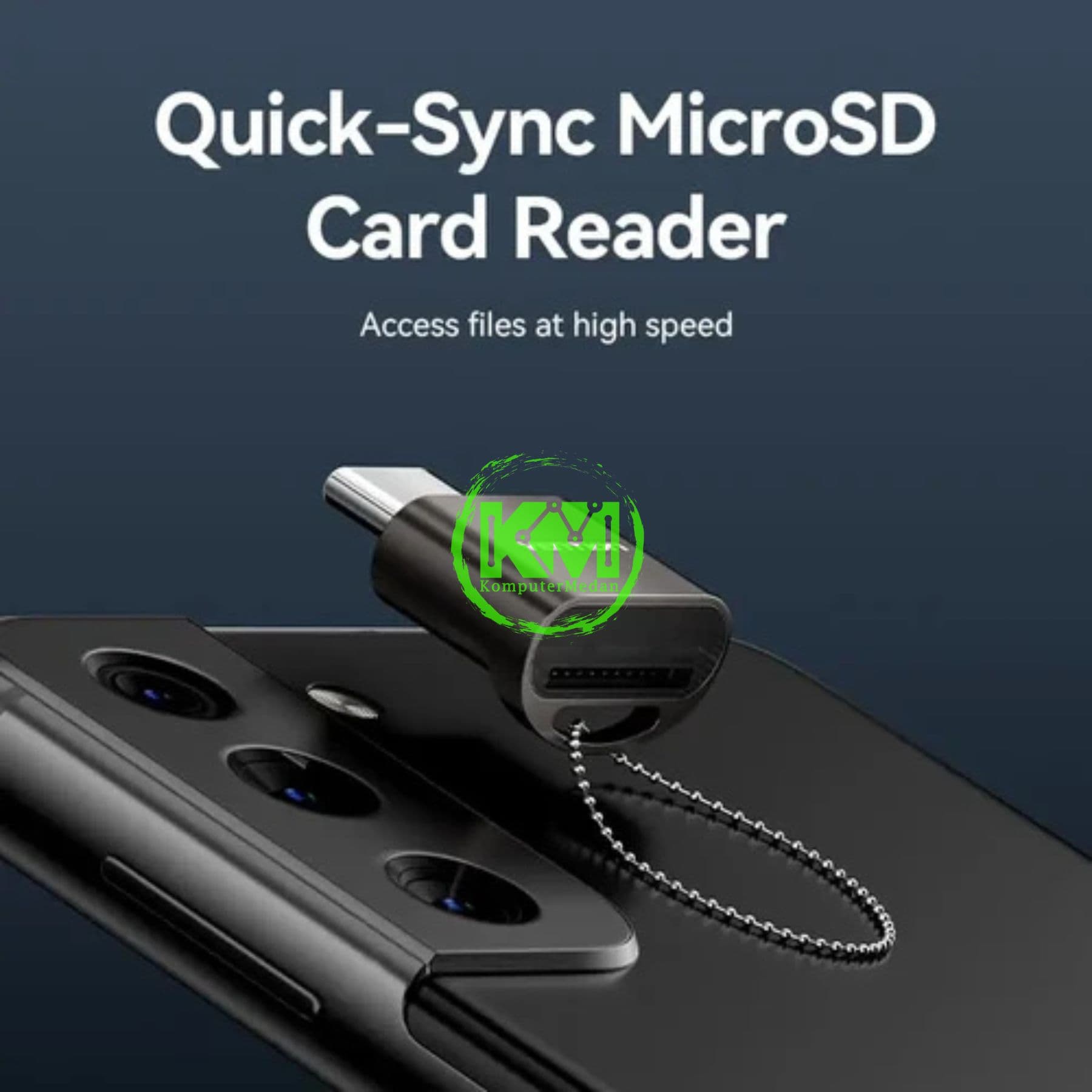 VENTION USB 2.0 TYPE-C MICROSD CARD READER GRAY ZINC (CLMH0) - Image 3
