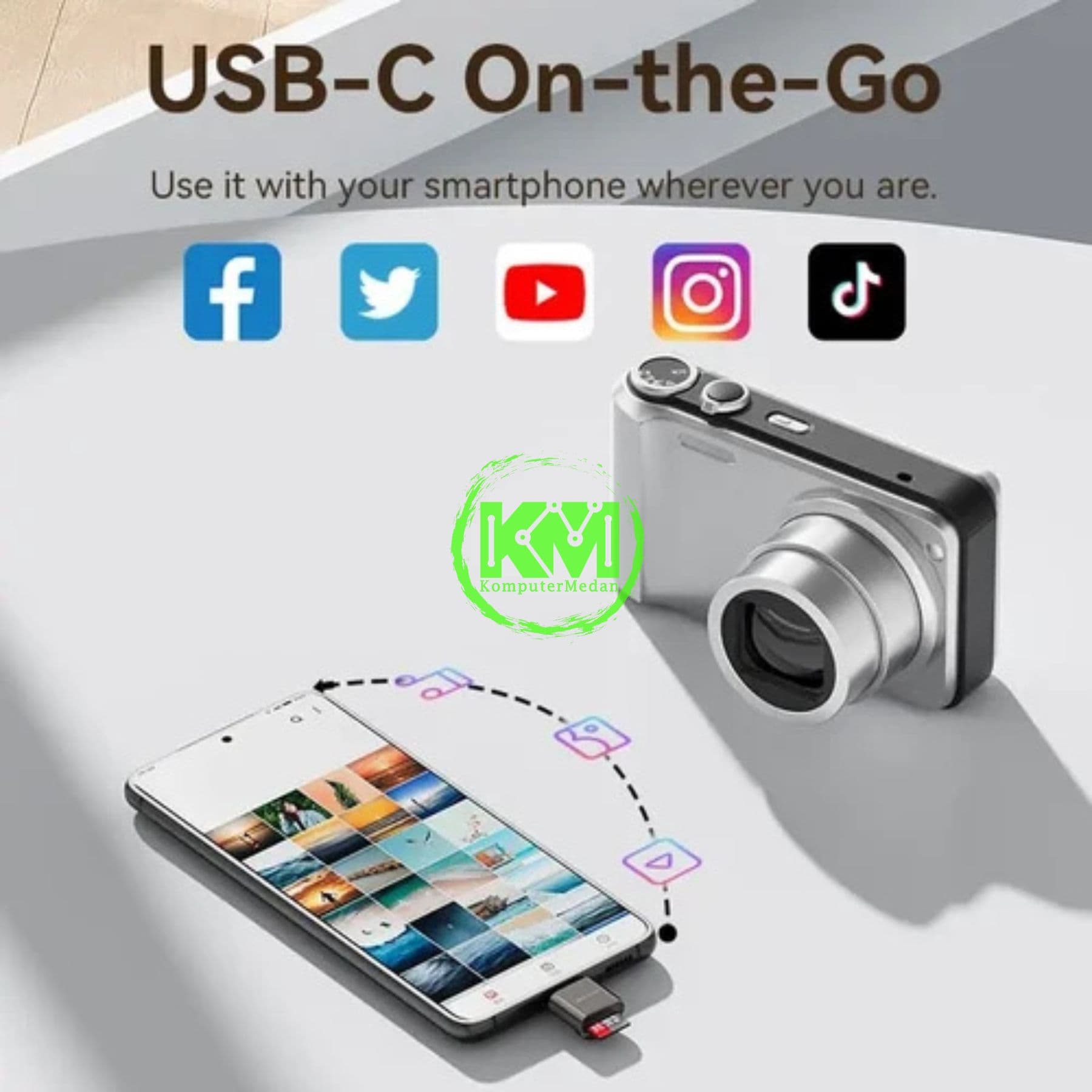 VENTION USB 2.0 TYPE-C MICROSD CARD READER GRAY ZINC (CLMH0) - Image 4