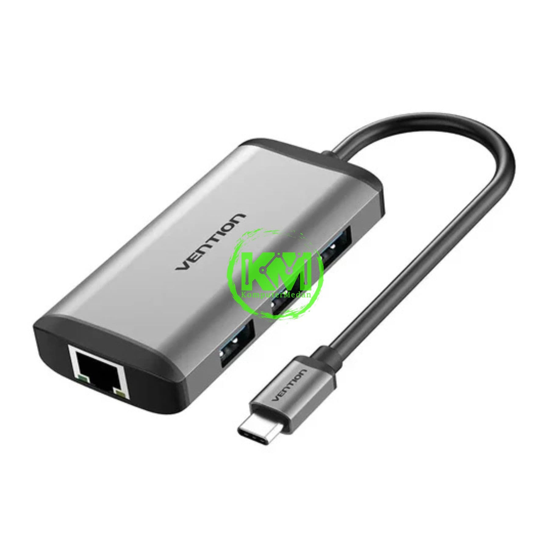 VENTION 6 IN 1 HUB TYPE-C TO HDMI/USB 3.0*3/RJ45/PD CONVERTER 0.15M GRAY METAL TYPE (CNCHB)