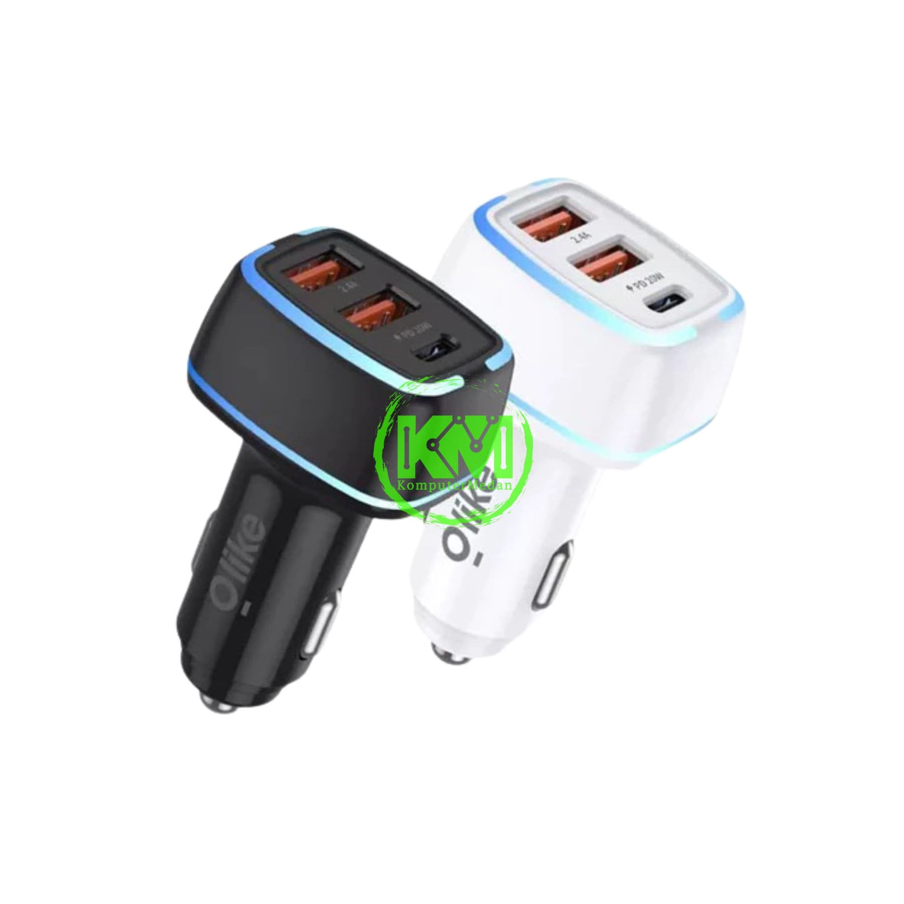 OLIKE R3 HALO POWER CAR CHARGER BLACK & WHITE