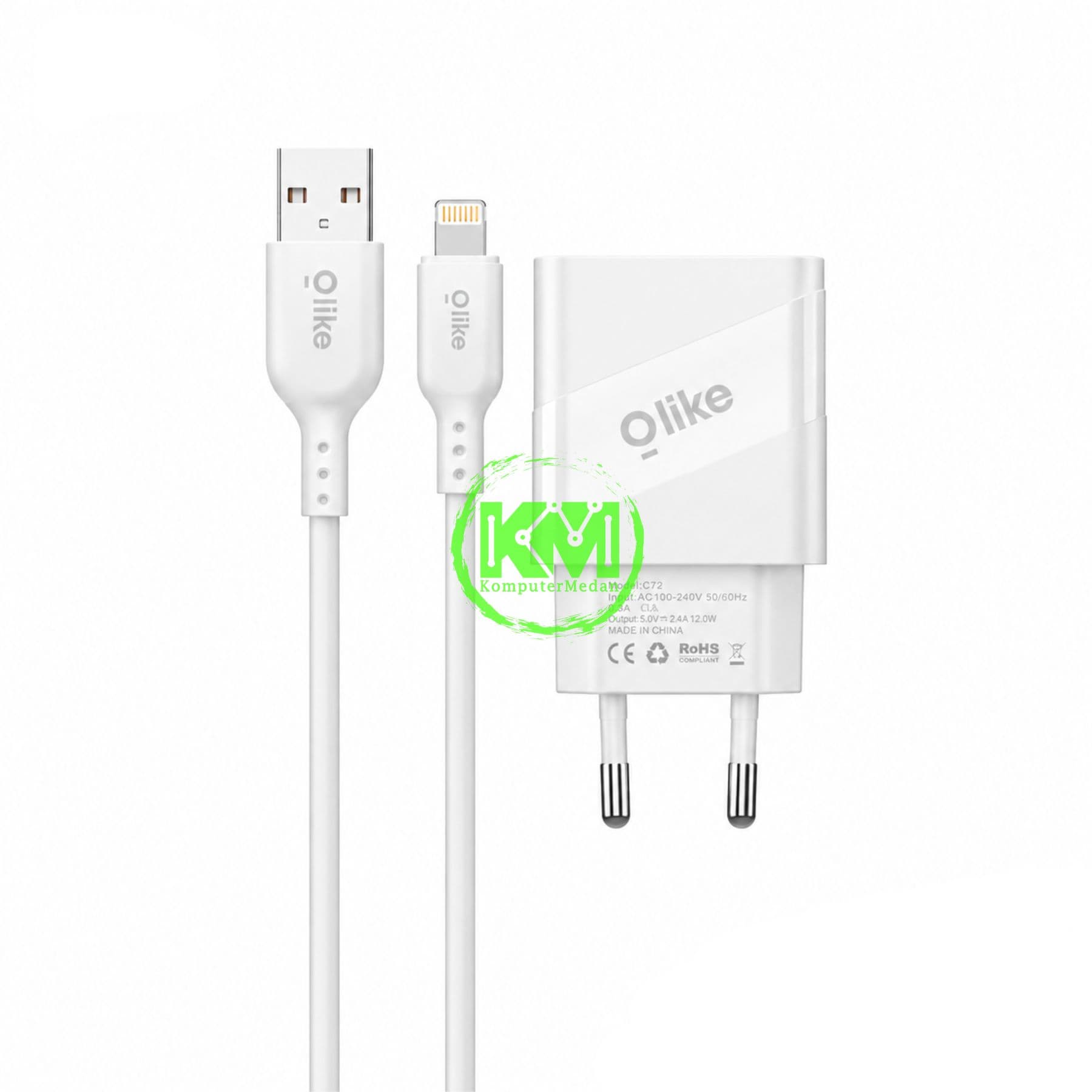 OLIKE FAST CHARGING POWER ADAPTER C107L BLACK & WHITE - Image 3