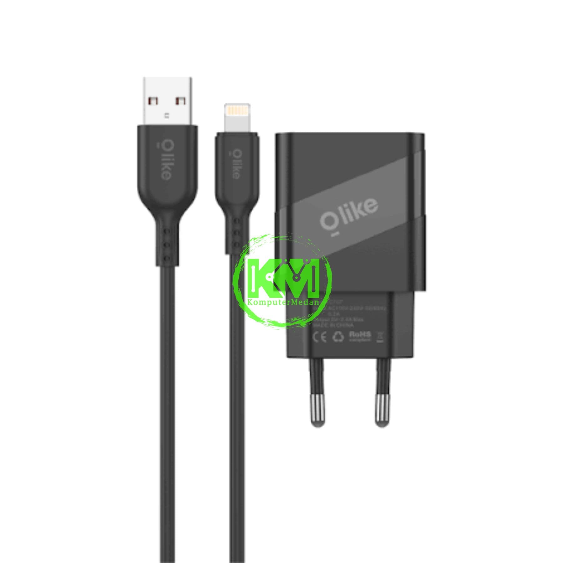 OLIKE FAST CHARGING POWER ADAPTER C107L BLACK & WHITE - Image 2