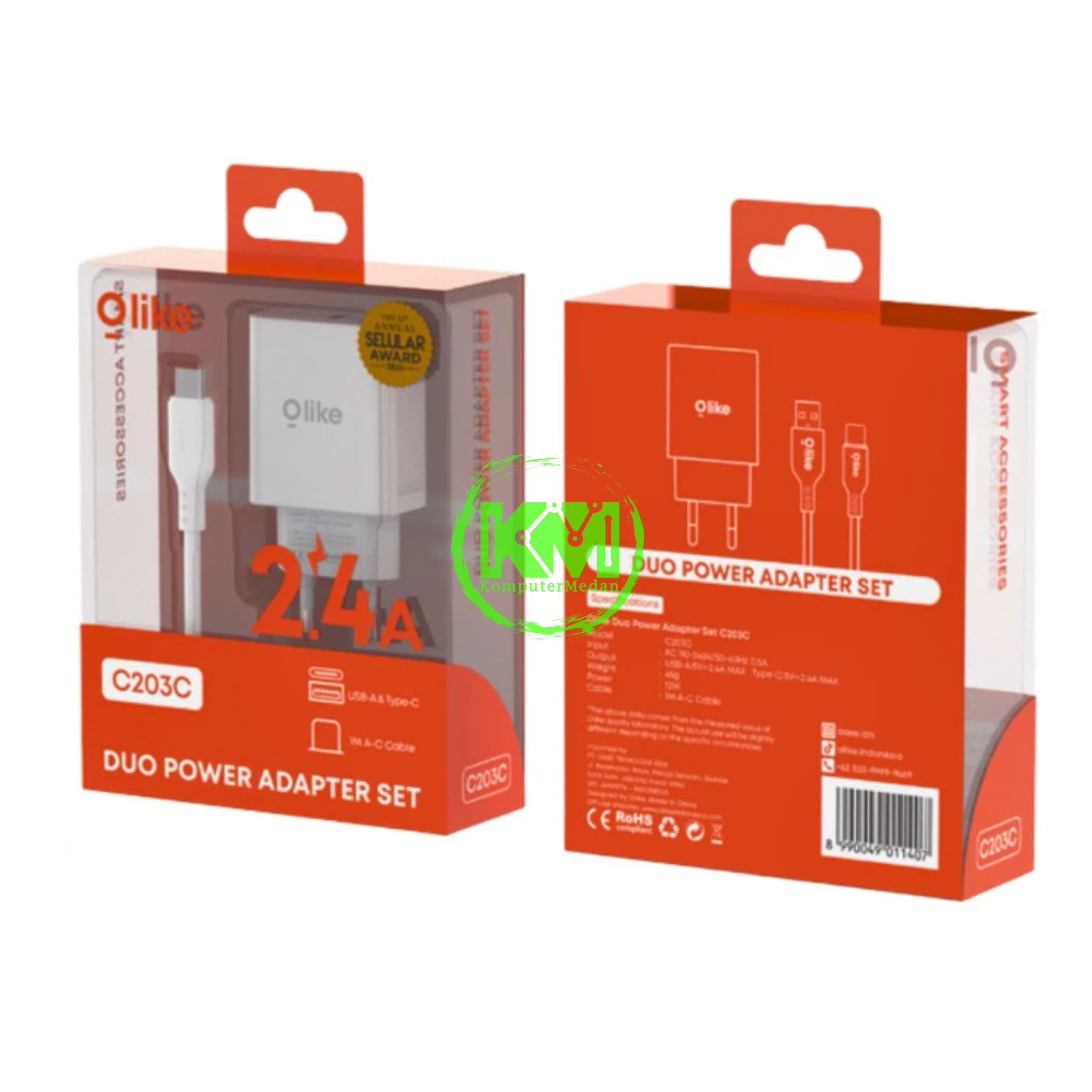 OLIKE DUO POWER ADAPTER SET C203C WHITE - Image 3
