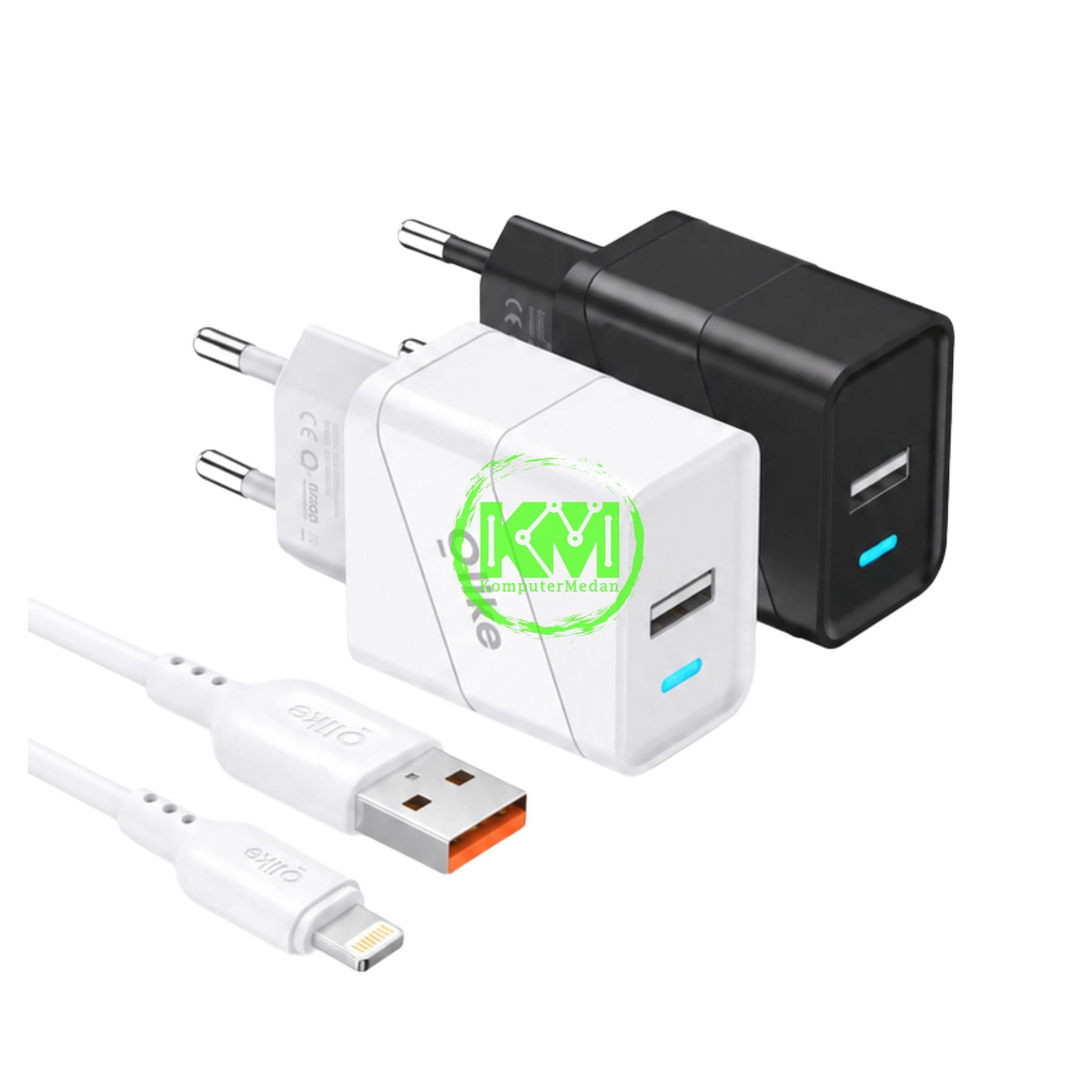 OLIKE FAST CHARGING POWER ADAPTER C107L BLACK & WHITE